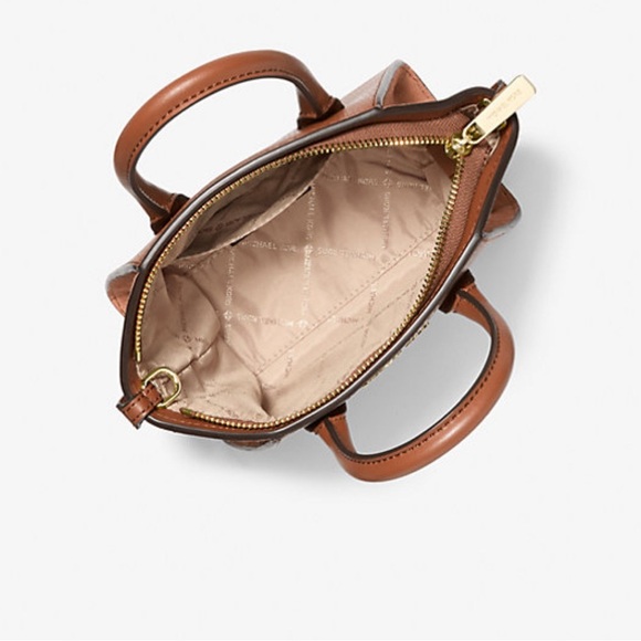 Michael Kors Avril Extra-Small Leather and‎ Suede Satchel Brown Handbag - Picture 2 of 5